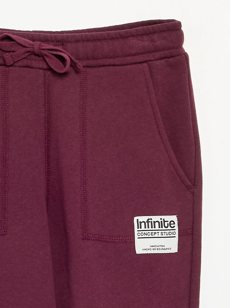 Jogging sportivo in French Terry Rosso - Kiabi