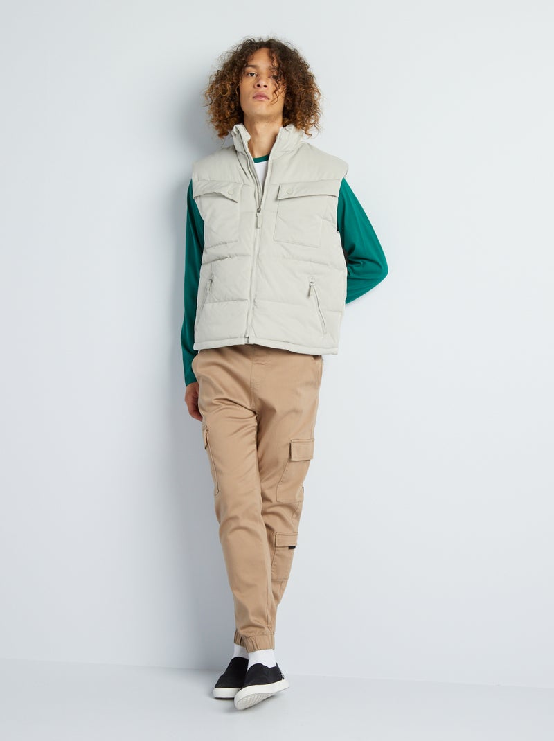 Jogpant con tasche con patta BEIGE - Kiabi