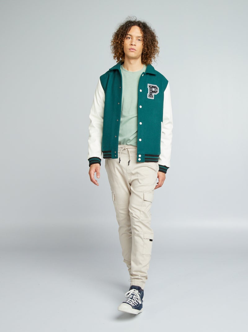 Jogpant con tasche con patta beige - Kiabi