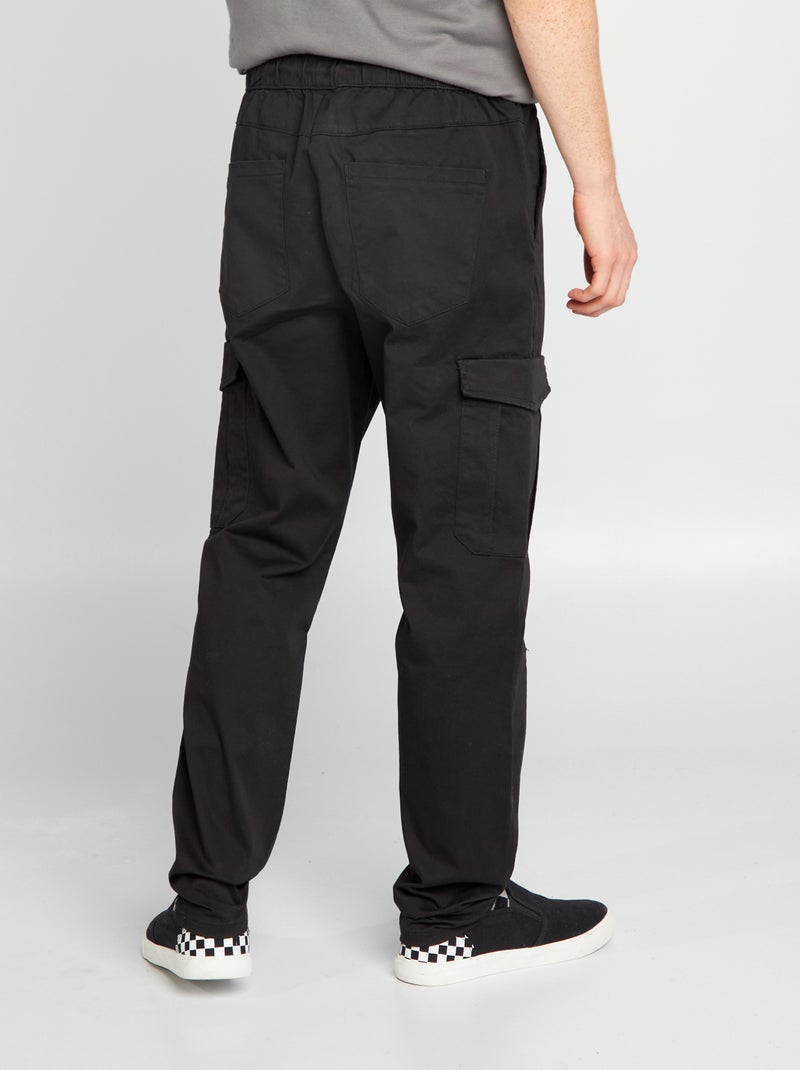 Jogpant con tasche con patta nero - Kiabi