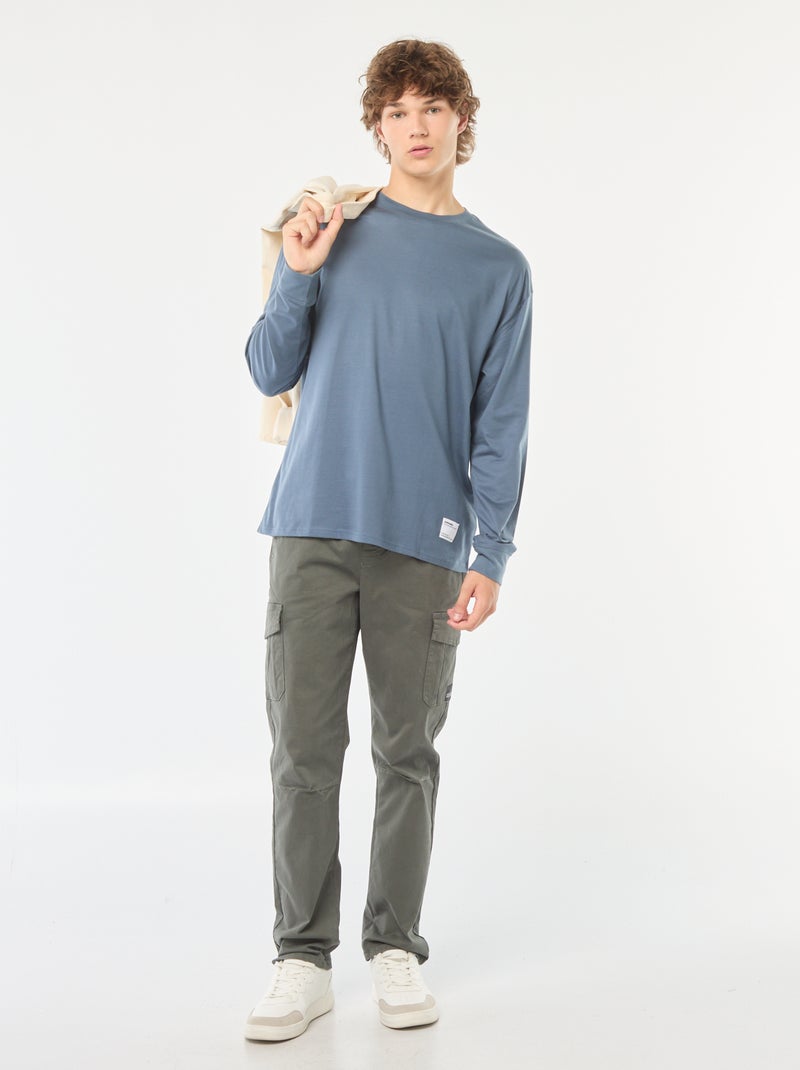 Jogpant con tasche con patta Verde - Kiabi