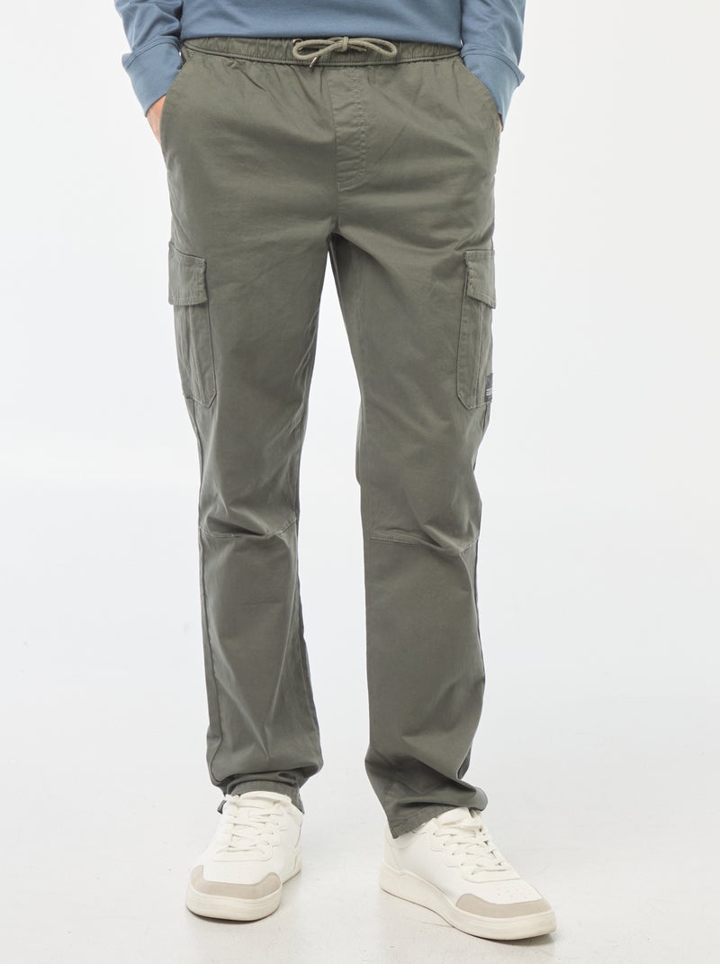 Jogpant con tasche con patta Verde - Kiabi