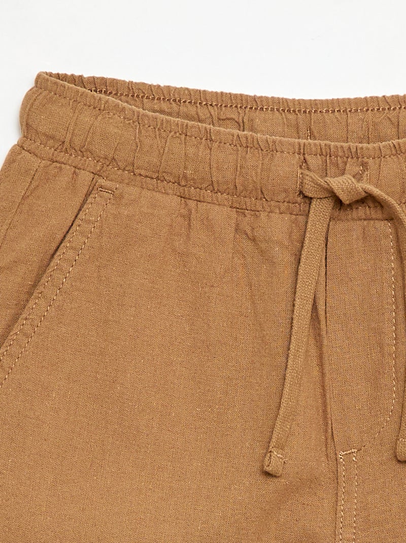 Jogpant in lino misto Beige - Kiabi