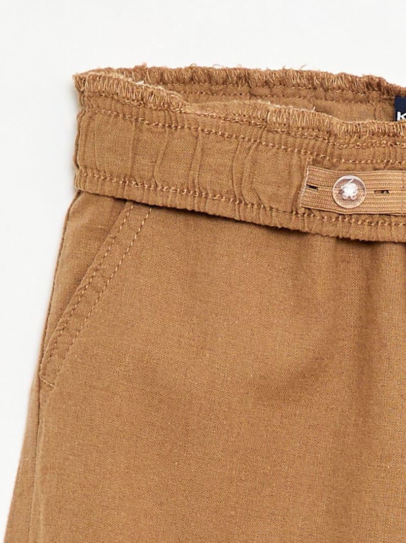Jogpant in lino misto Beige - Kiabi