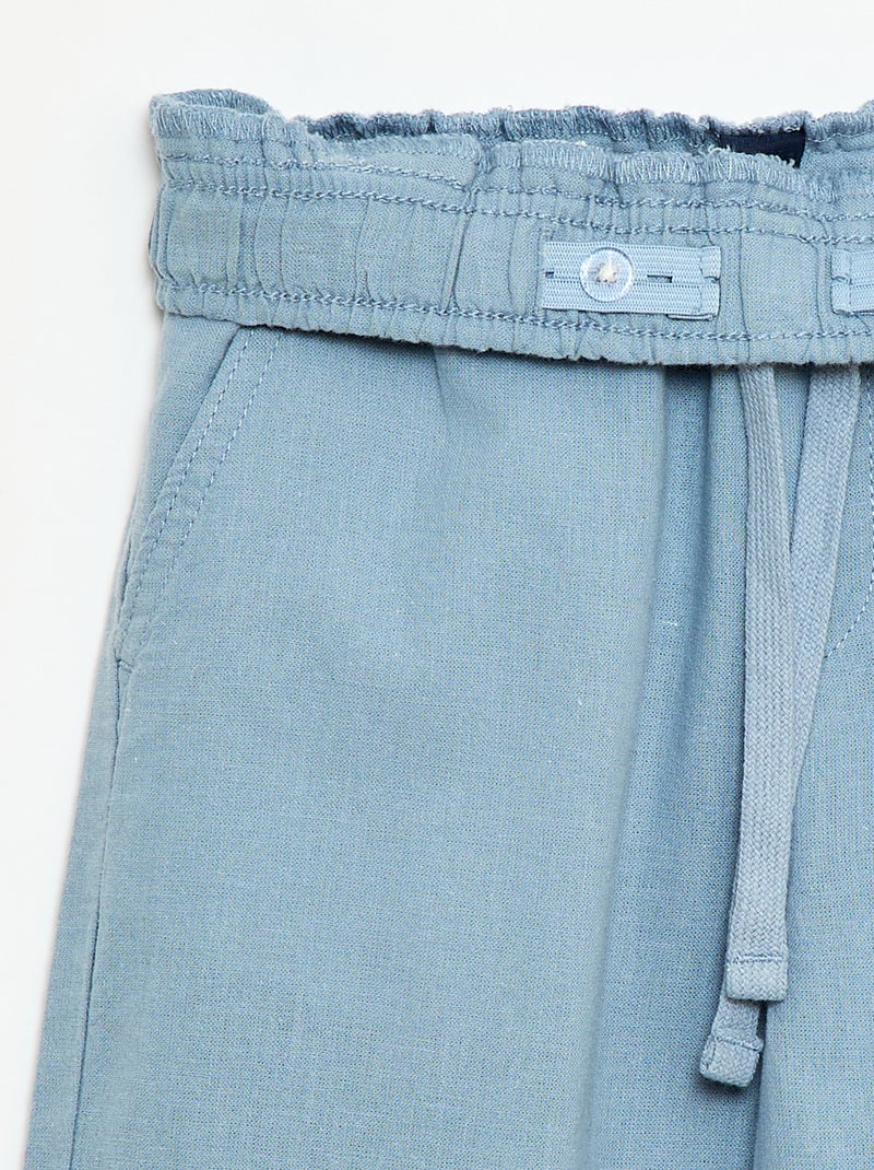 Jogpant in lino misto Blu - Kiabi