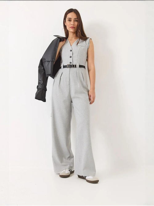 Jumpsuit con scollo a v a gamba ampia con dettaglio fiocco lucci - Kiabi Jumpsuit con scollo a v a gamba ampia con dettaglio fiocco lucci - Kiabi