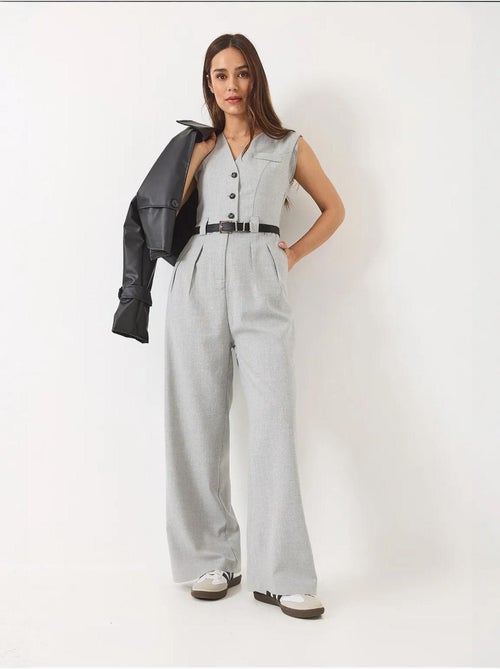 Jumpsuit con scollo a v a gamba ampia con dettaglio fiocco lucci - Kiabi Jumpsuit con scollo a v a gamba ampia con dettaglio fiocco lucci - Kiabi