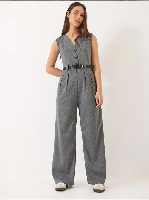 Jumpsuit con scollo a v a gamba ampia con dettaglio fiocco lucci - Kiabi Jumpsuit con scollo a v a gamba ampia con dettaglio fiocco lucci - Kiabi