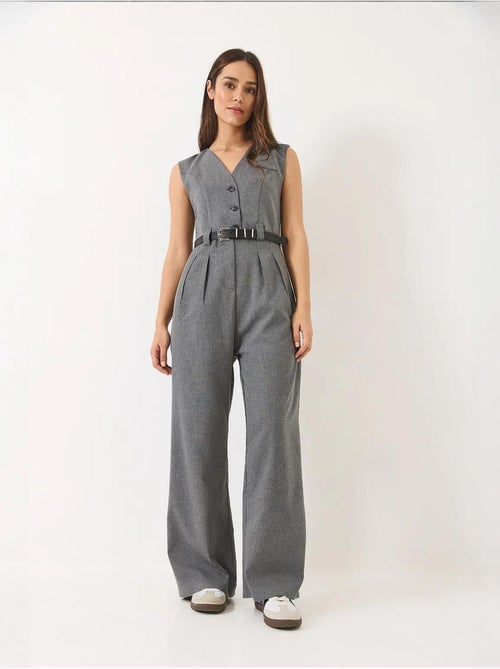 Jumpsuit con scollo a v a gamba ampia con dettaglio fiocco lucci - Kiabi Jumpsuit con scollo a v a gamba ampia con dettaglio fiocco lucci - Kiabi