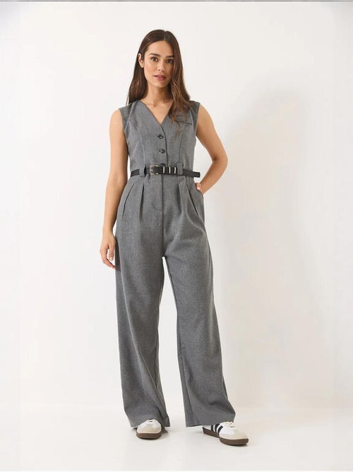 Jumpsuit con scollo a v a gamba ampia con dettaglio fiocco lucci - Kiabi Jumpsuit con scollo a v a gamba ampia con dettaglio fiocco lucci - Kiabi