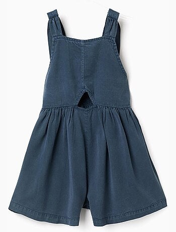 Jumpsuit corto senza maniche in lyocell con cut-out