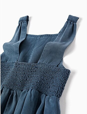 Jumpsuit corto senza maniche in lyocell con cut-out