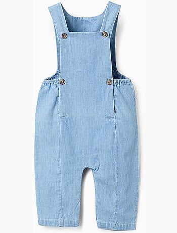 Jumpsuit in denim di cotone con elastico