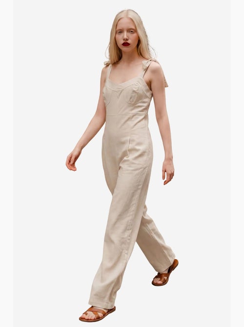 Jumpsuit in misto lino con scollo a cuore my fashion - Kiabi Jumpsuit in misto lino con scollo a cuore my fashion - Kiabi