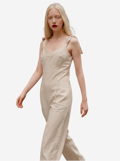 Jumpsuit in misto lino con scollo a cuore my fashion - Kiabi Jumpsuit in misto lino con scollo a cuore my fashion - Kiabi