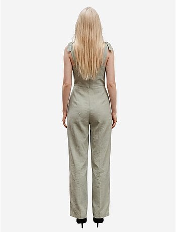 Jumpsuit in misto lino con scollo a cuore my fashion