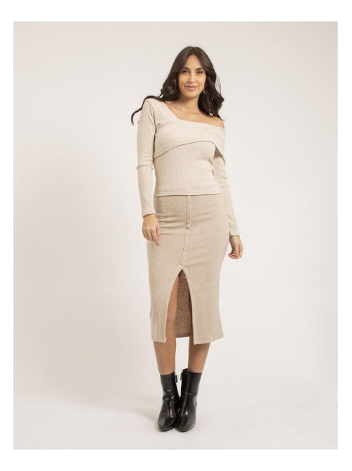 Jupe mi-longue maille XASHERE - Kiabi