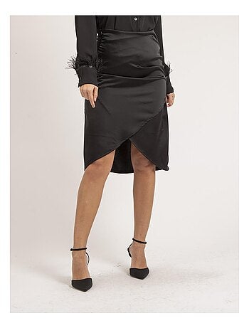 Jupe mi-longue satin XARENA