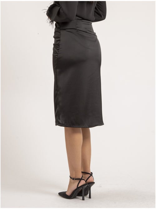 Jupe mi-longue satin XARENA - Kiabi