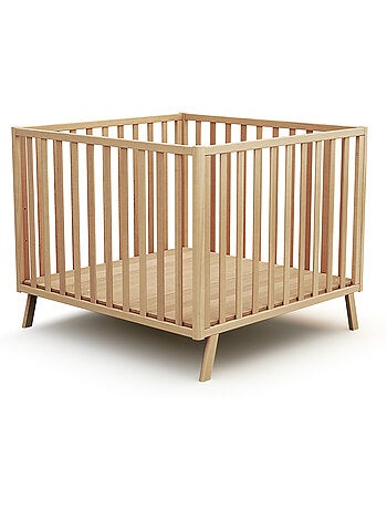 Jurababy - box bambini evolutivo kasa legno - bianco - 100 x 100 cm