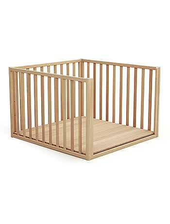 Jurababy - box bambini evolutivo kasa legno - bianco - 100 x 100 cm