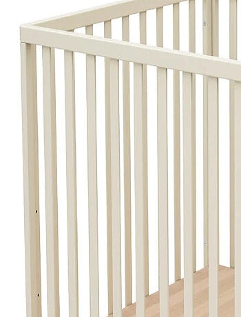 JURABABY - Box bambini ONLY legno - Bianco/Giallo - 100 x 100 cm
