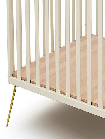 JURABABY - Box bambini ONLY legno - Bianco/Giallo - 100 x 100 cm