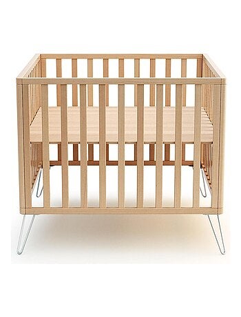 JURABABY - Box bambini ONLY legno - Bianco/Giallo - 100 x 100 cm