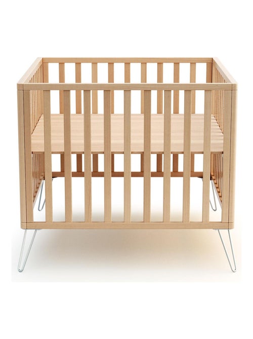 JURABABY - Box bambini ONLY legno - Faggio/Acciaio - 100 x 100 cm - Kiabi