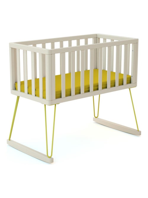 JURABABY - Culla a dondolo neonati legno ONLY - Giallo - 40 x 80 - 90 x 52 x 75 cm - Kiabi