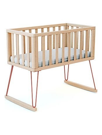 JURABABY - Culla a dondolo neonati legno ONLY - Terracotta - 40 x 80 - 90 x 52 x 75 cm