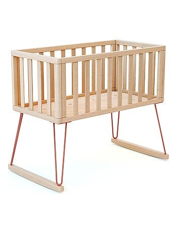 JURABABY - Culla a dondolo neonati legno ONLY - Terracotta - 40 x 80 - 90 x 52 x 75 cm