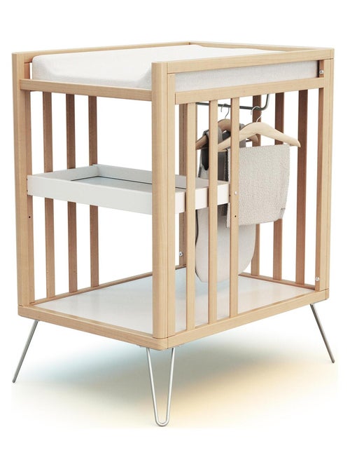 JURABABY - Fasciatoio com 2 prateleiras ONLY legno - Faggio/Acciacaio - 76 x 56 x 94 cm - Kiabi