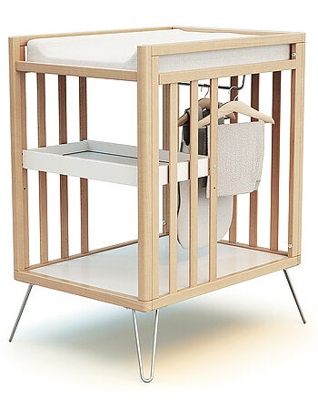 Jurababy - fasciatoio com 2 prateleiras only legno - faggio/terracotta - 76 x 56 x 94 cm