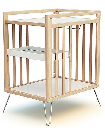 Jurababy - fasciatoio com 2 prateleiras only legno - faggio/terracotta - 76 x 56 x 94 cm