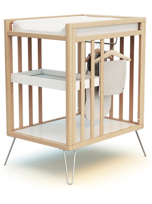 JURABABY - Fasciatoio com 2 prateleiras ONLY legno - Faggio/Acciacaio - 76 x 56 x 94 cm - Kiabi