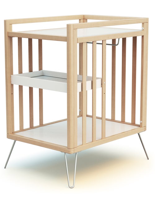 JURABABY - Fasciatoio com 2 prateleiras ONLY legno - Faggio/Acciacaio - 76 x 56 x 94 cm - Kiabi
