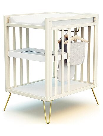 JURABABY - Fasciatoio com 2 prateleiras ONLY legno - Faggio/Terracotta - 76 x 56 x 94 cm