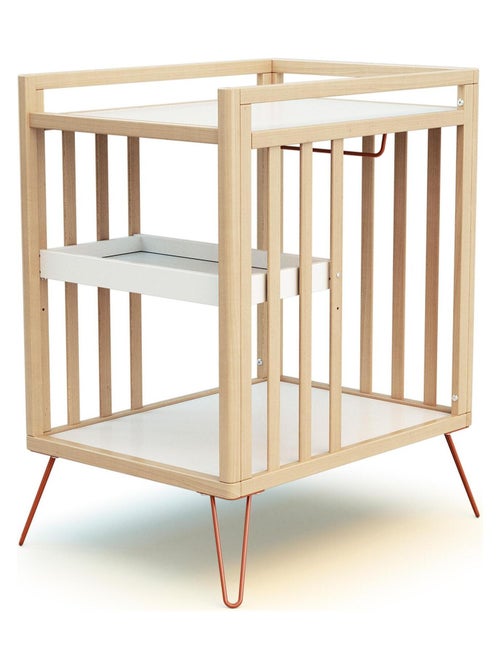 JURABABY - Fasciatoio com 2 prateleiras ONLY legno - Faggio/Terracotta - 76 x 56 x 94 cm - Kiabi