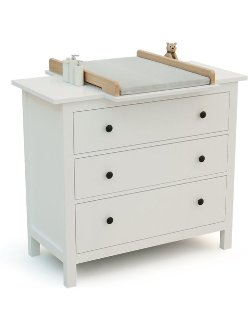 JURABABY - KIRA Fasciatoio universale in legno da 50 cm per cassettiera - Bianco e faggio verniciato - Kiabi JURABABY - KIRA Fasciatoio universale in legno da 50 cm per cassettiera - Bianco e faggio verniciato - Kiabi