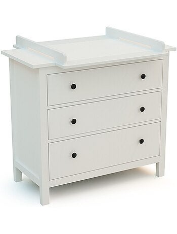 Jurababy - kira fasciatoio universale in legno da 70 cm per cassettiera per bambini - bianco