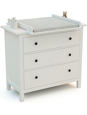 Jurababy - kira fasciatoio universale in legno da 70 cm per cassettiera per bambini - bianco