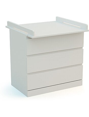 Jurababy - kira fasciatoio universale in legno da 70 cm per cassettiera per bambini - bianco