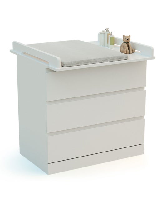 Jurababy - kira fasciatoio universale in legno da 70 cm per cassettiera per bambini - bianco - Kiabi Jurababy - kira fasciatoio universale in legno da 70 cm per cassettiera per bambini - bianco - Kiabi