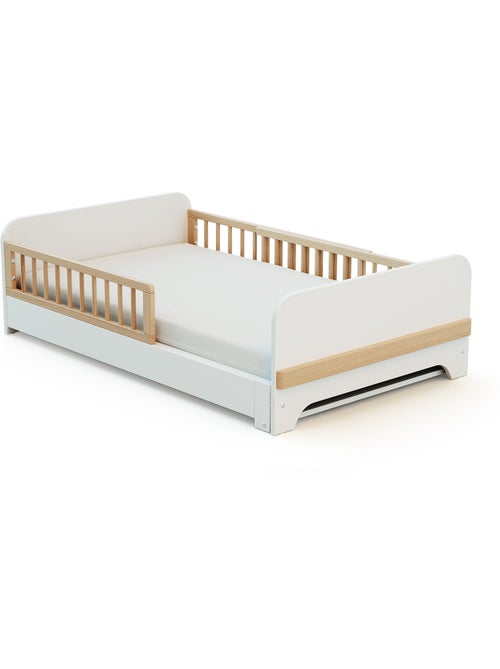 JURABABY - Letto estensibile per bambini in legno 80x140-165-190 CARROUSEL con materasso - Bianco - Kiabi