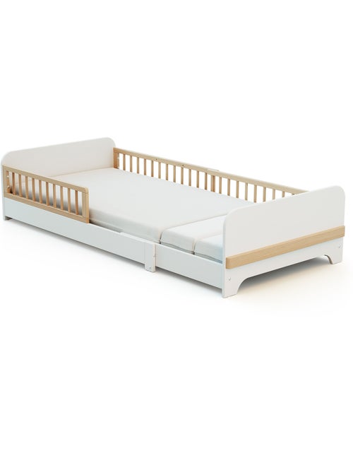 JURABABY - Letto estensibile per bambini in legno 80x140-165-190 CARROUSEL con materasso - Bianco - Kiabi