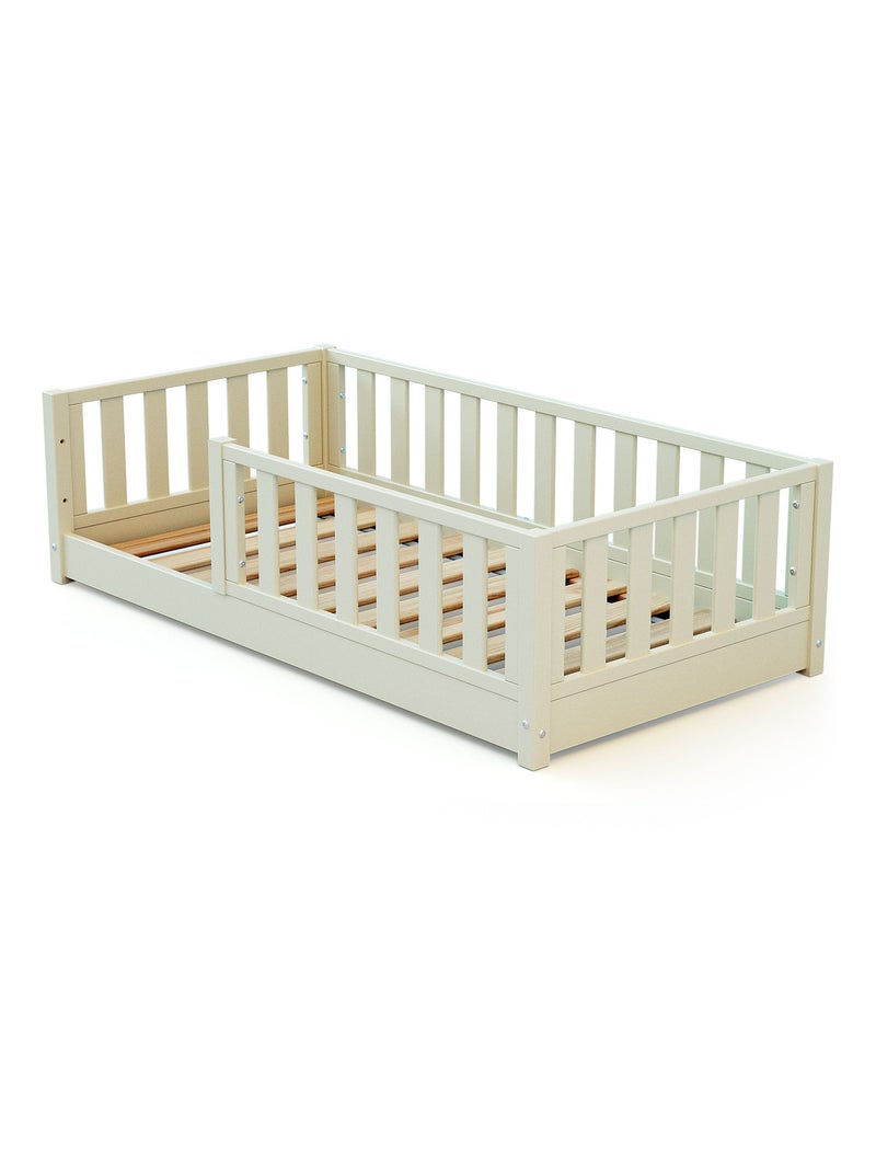 JURABABY - Letto per bambini a terra in legno 70x140 cm SONHO MINI - Bianco Perla Bianco - Kiabi
