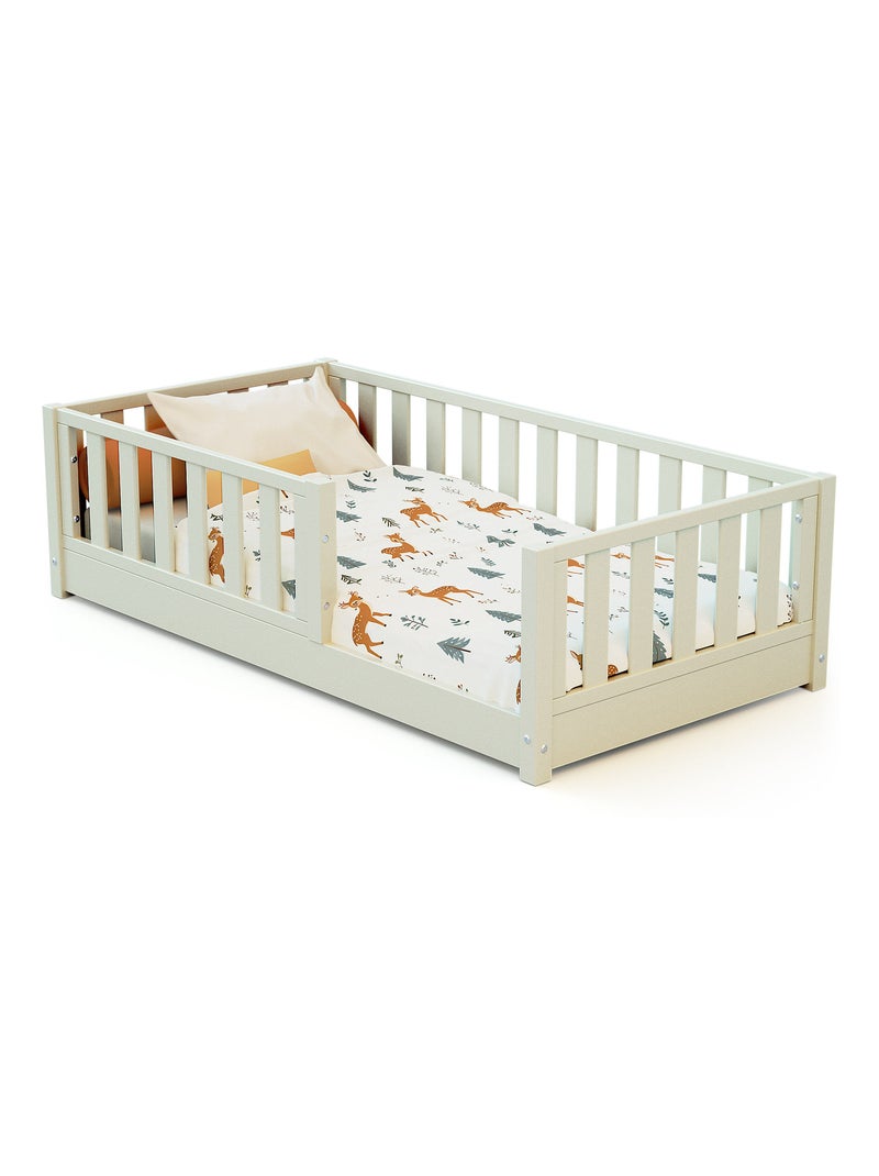 JURABABY - Letto per bambini a terra in legno 70x140 cm SONHO MINI - Bianco Perla Bianco - Kiabi