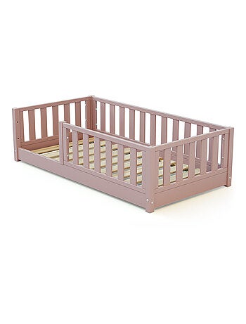 JURABABY - Letto per bambini a terra in legno 70x140 cm SONHO MINI - Rosa cipria