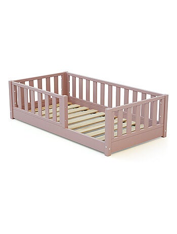 JURABABY - Letto per bambini a terra in legno 70x140 cm SONHO MINI - Rosa cipria